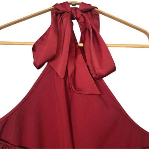 Vintage Rachel Ashwell Shabby Chic Avery Bright Crimson Halter Top - Picture 4 of 8